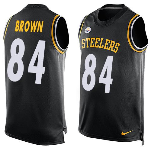 Nike Steelers #84 Antonio Brown Black Team Color Men's Stitched NFL Limited Tank Top Jersey - Click Image to Close